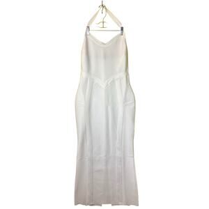 NEW Stunning White Form-Fitting Midi Dress by River - Large